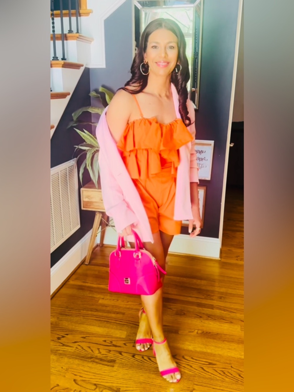 Ruffled Orange Romper